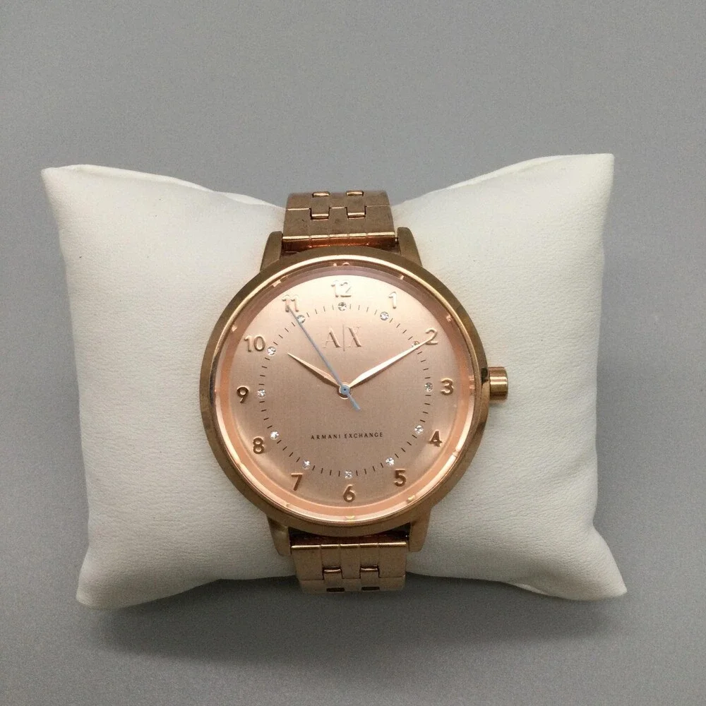 Armani Exchange AX5362 Womens Watch 38mm Rose Gold Tone Bracelet New Battery 6